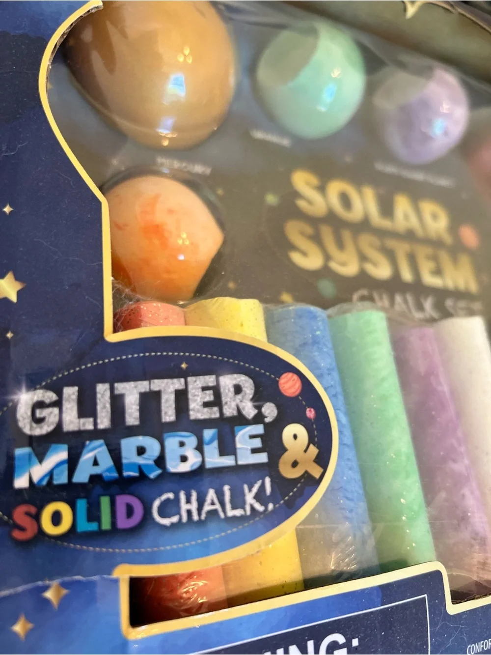 Solar System Chalk Set - Colorful Planet Chalks includes 27 chalk pieces kids